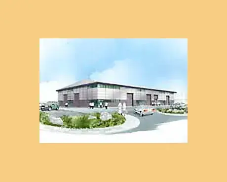 The artist’s impression and completed project at Mead Industrial Park