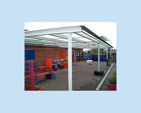 The canopy fitted at Blythe School to provide a covered play area