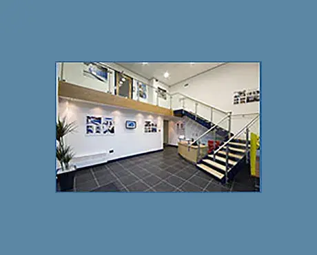 The refurbished reception area