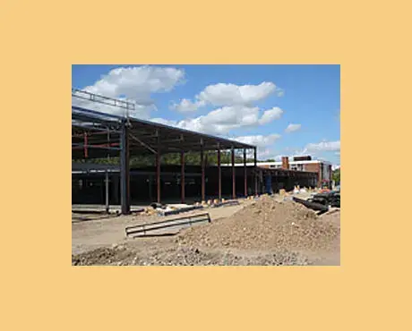 The original building was stripped back to steelwork and new steelwork was constructed