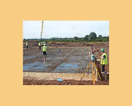 Laying the concrete base 