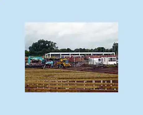 Building work being started on the new shop and office complex.